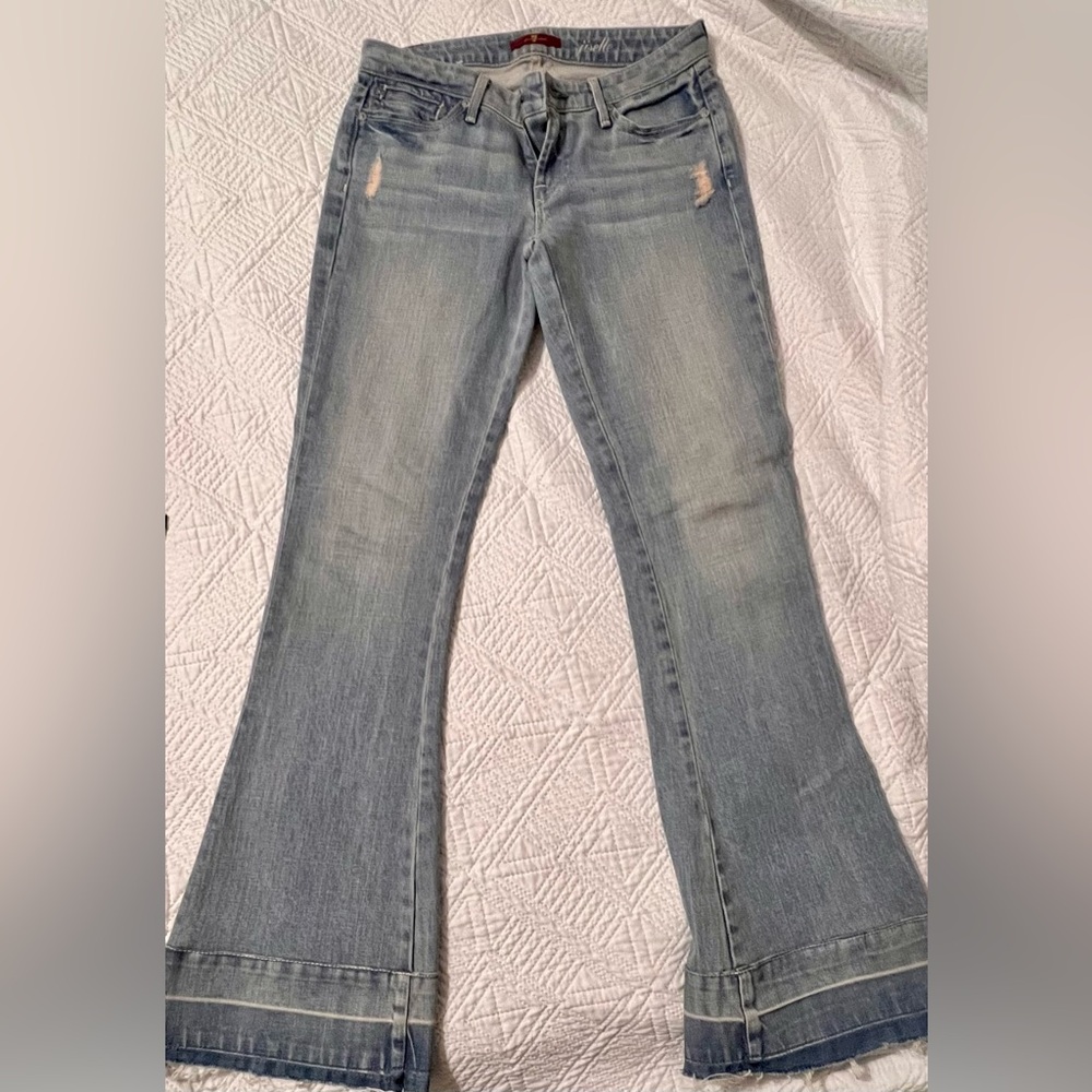 7 For All Mankind Jiselle Light Wash Flare Jeans